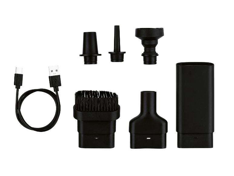 Súprava čiernych nadstavcov na vysávač a nabíjací kábel USB