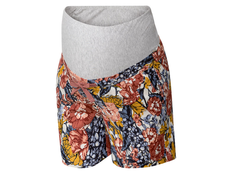 E-shop esmara® Dámske ľanové tehotenské šortky (42, kvety)