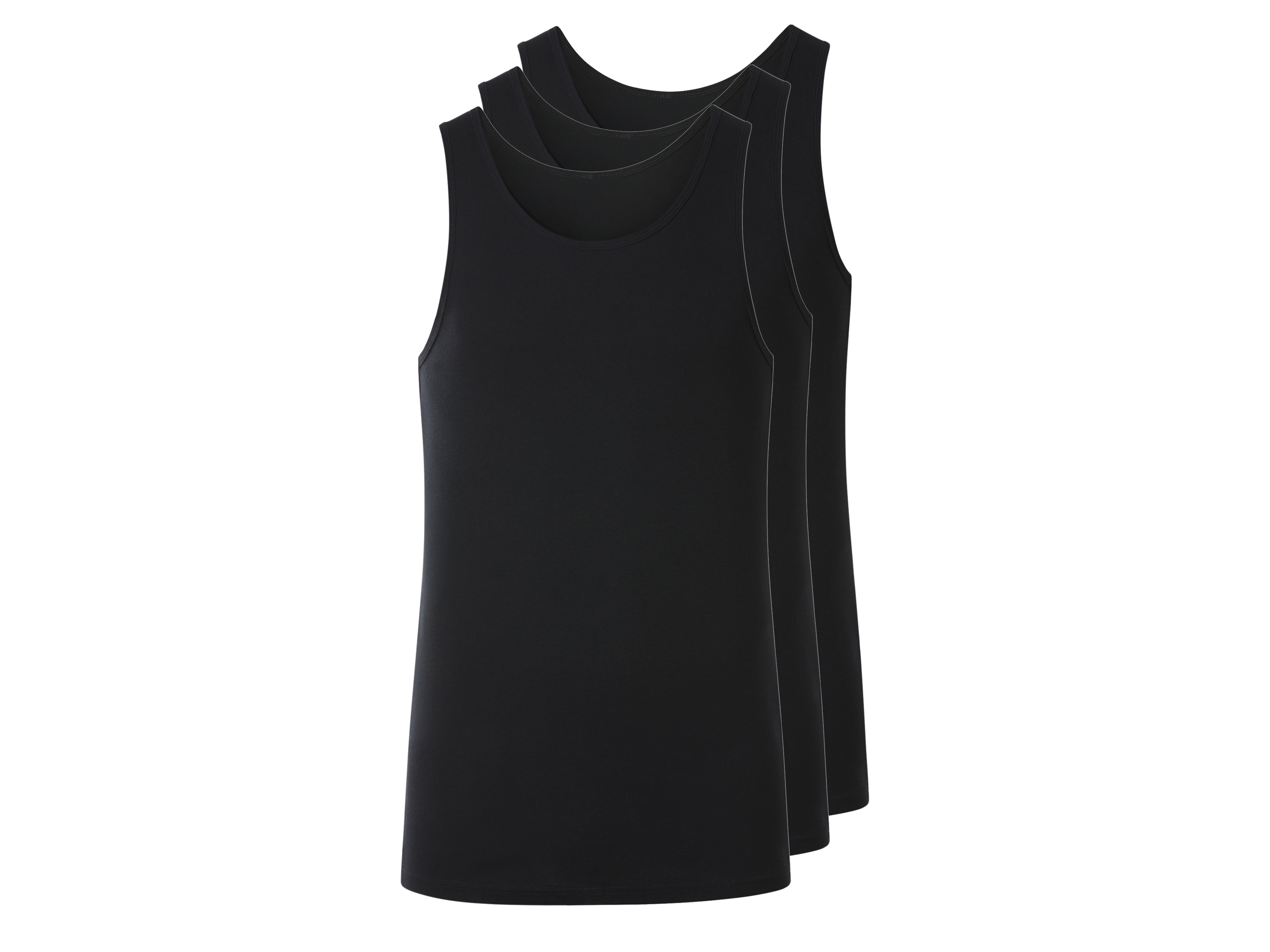 esmara Men Pánske tielka z jemnej rebroviny XXL, 3 kusy (čierna, 8/XXL)