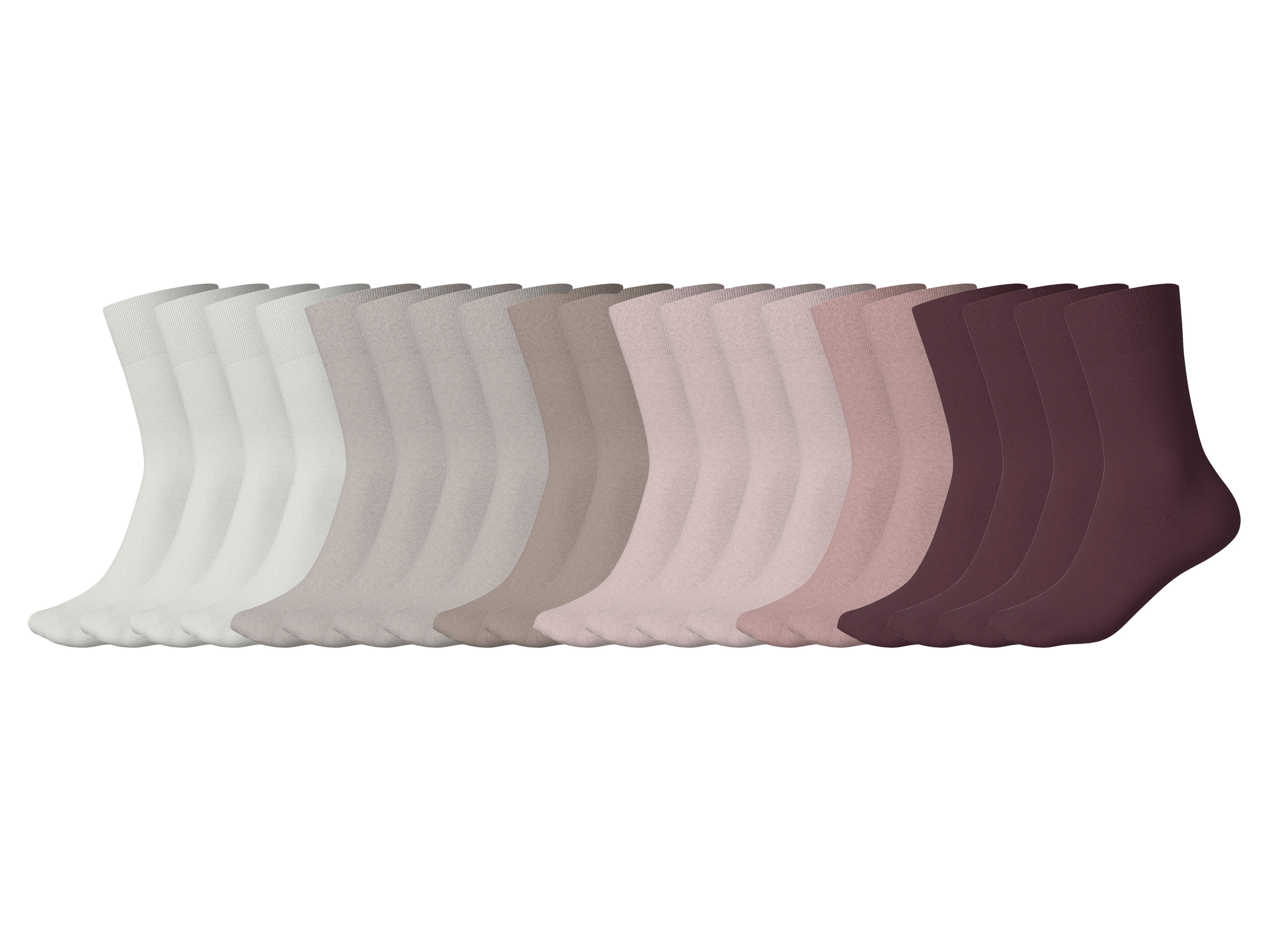 esmara® Dámske ponožky, 20 párov (biela/béžová/ružová, 35/38)