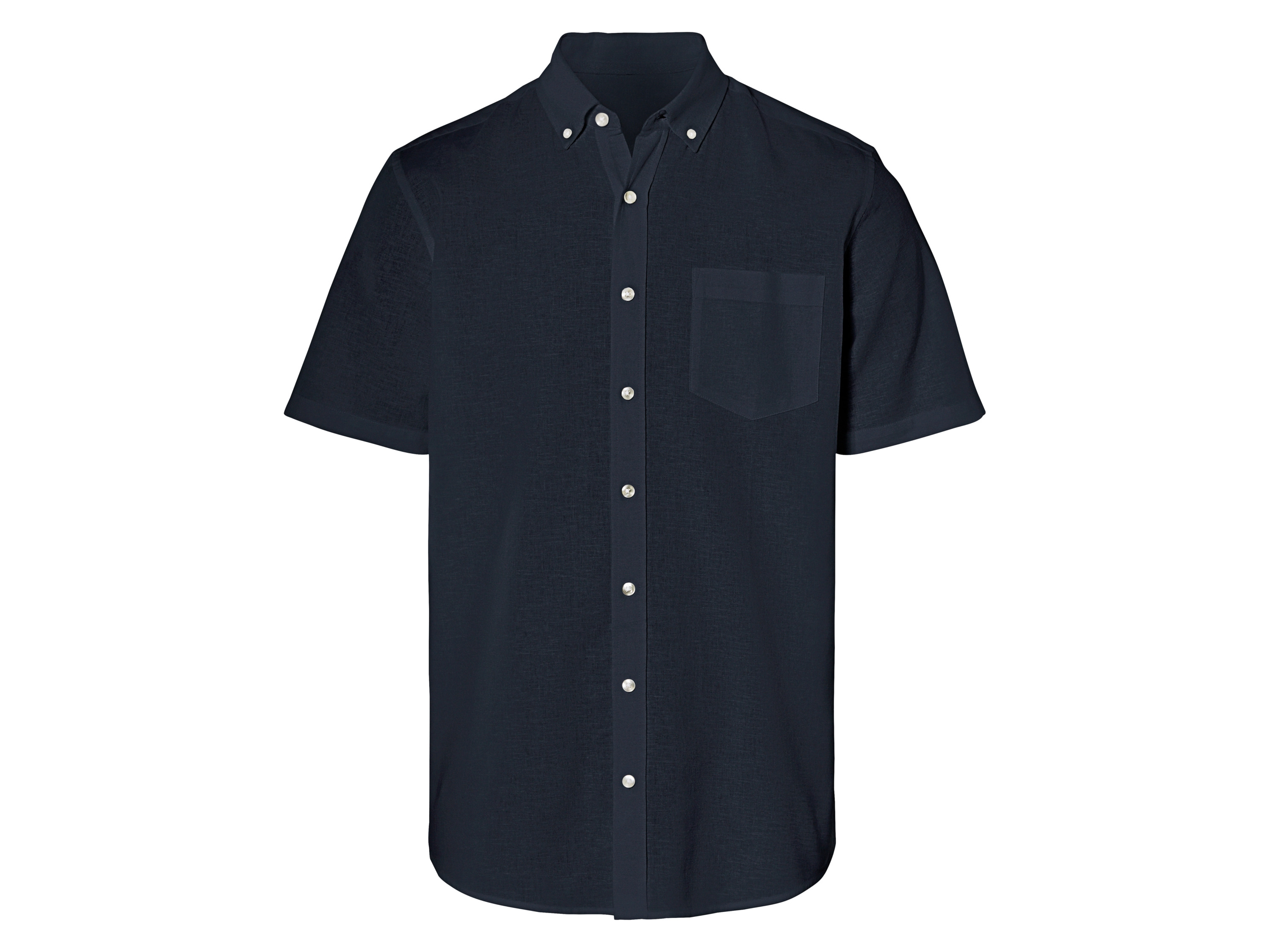 LIVERGY® Pánska ľanová košeľa (navy modrá, S (37/38))