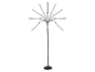Moderná stojacia lampa s ôsmimi zakrivenými ramenami a LED svetlami.