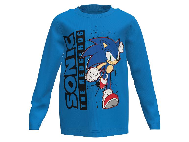 Modrá mikina Sonic the Hedgehog s dlhým rukávom a potlačou Sonica