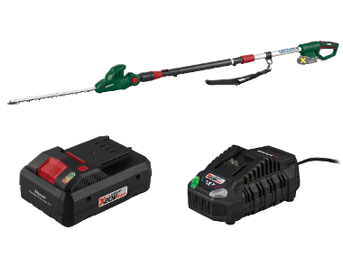 PARKSIDE® Aku teleskopické nožnice na živý plot 20 V PATHS 20 A1 + Smart akumulátor 20 V/4 Ah + Rýchlonabíjačka 20 V/4,5 A