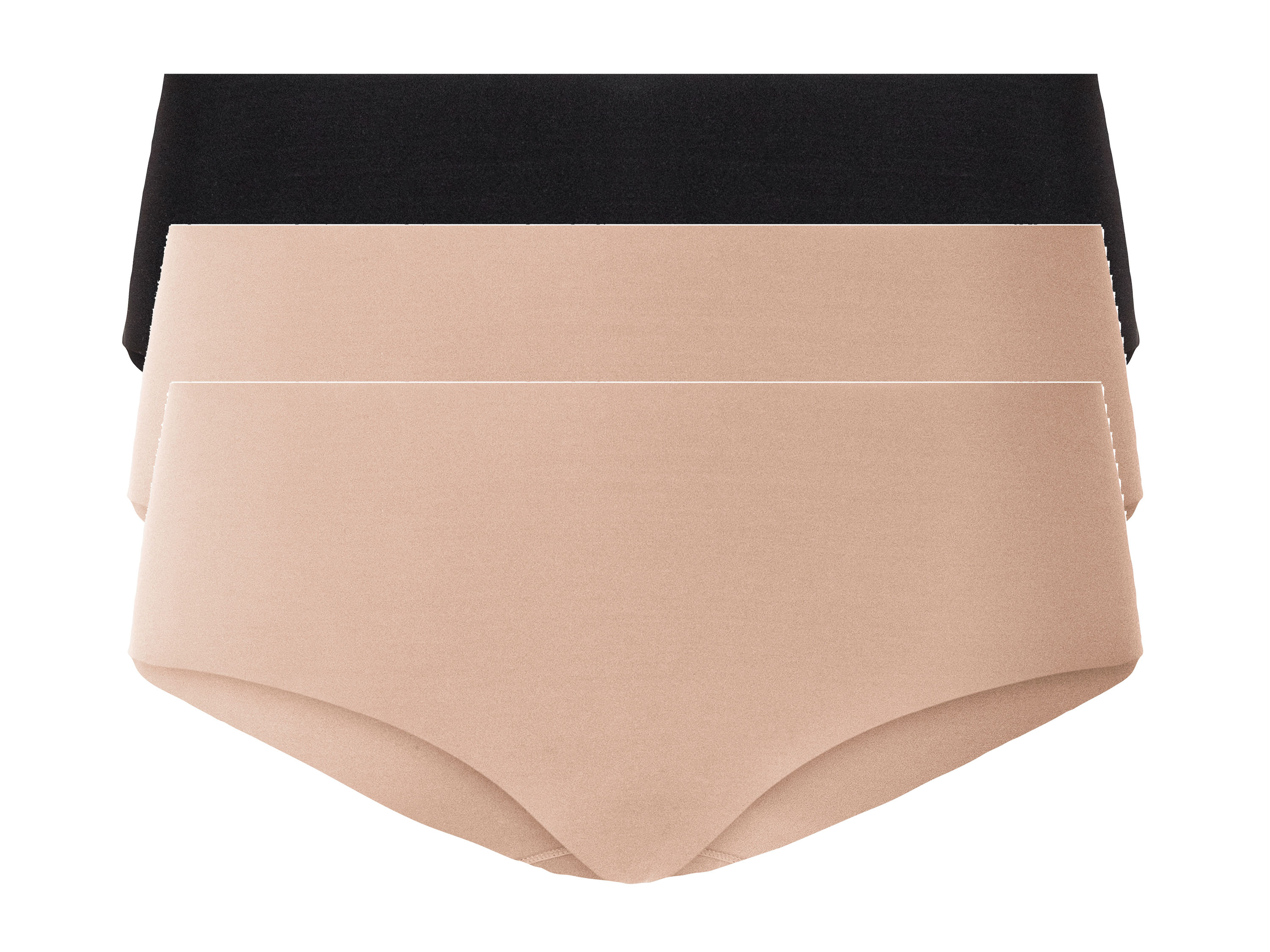 esmara® Dámske bedrové nohavičky, 3 kusy (XS (32/34), čierna/béžová)