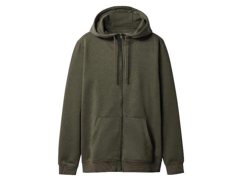 Tmavozelená mikina na zips s kapucňou