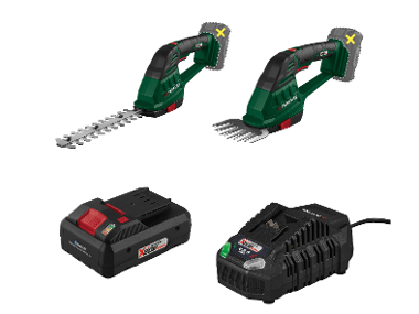 PARKSIDE® Aku nožnice na trávnik a živý plot 20 V PAGS A1 + Smart akumulátor 20 V/4 Ah + Rýchlonabíjačka akumulátora 20 V/4,5 A