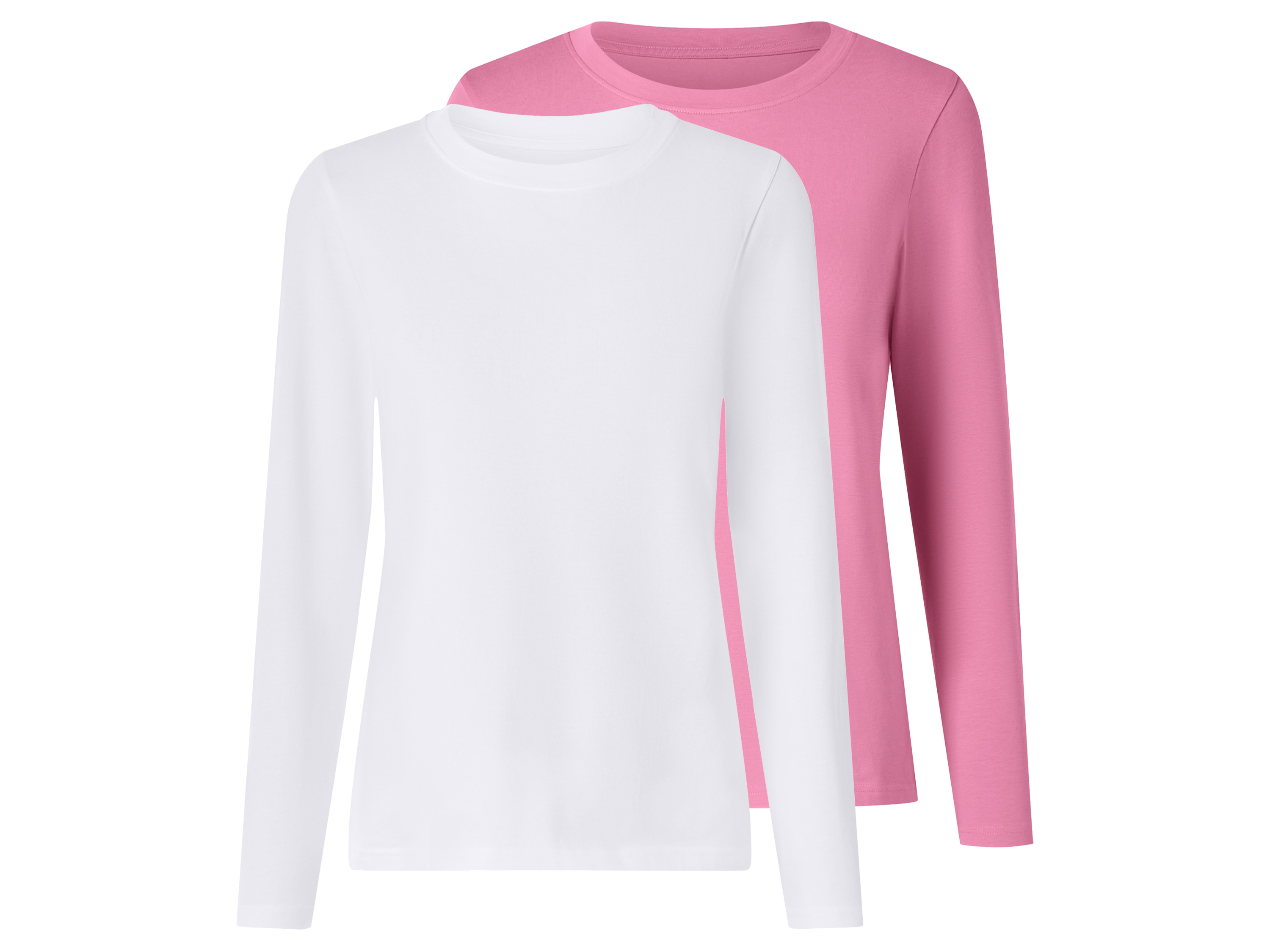 E-shop esmara® Dámske tričko s dlhým rukávom, 2 kusy (ružová/krémová, XS (32/34))
