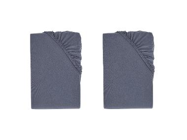 LIVARNO HOME Bi-elastická napínacia plachta na boxspringovú posteľ, 90 – 100 x 200 cm, modrá, 2 kusy