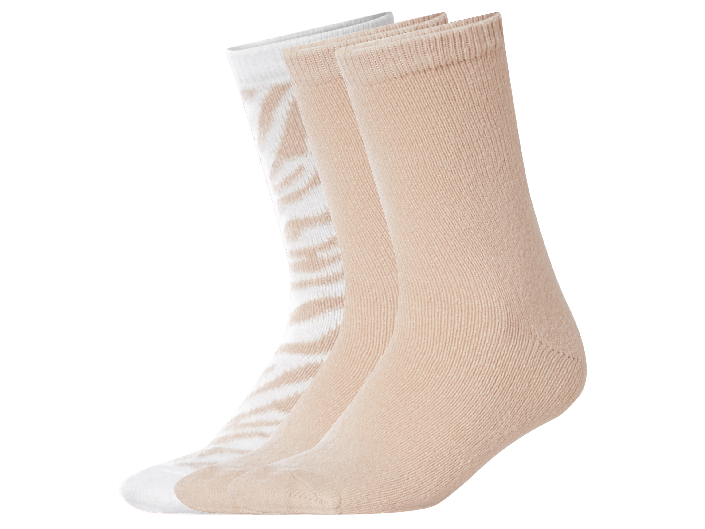 E-shop esmara® Dámske huňaté ponožky, 3 páry (béžová, 35-38)