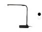 Čierna LED stolná lampa s flexibilným krkom a osvetleným pásikom