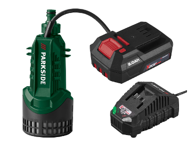 PARKSIDE® Aku čerpadlo na dažďovú vodu 20 V PRPA 20-Li B3 + Akumulátor 20 V/2 Ah + Nabíjačka na akumulátor 20 V/2,4 A