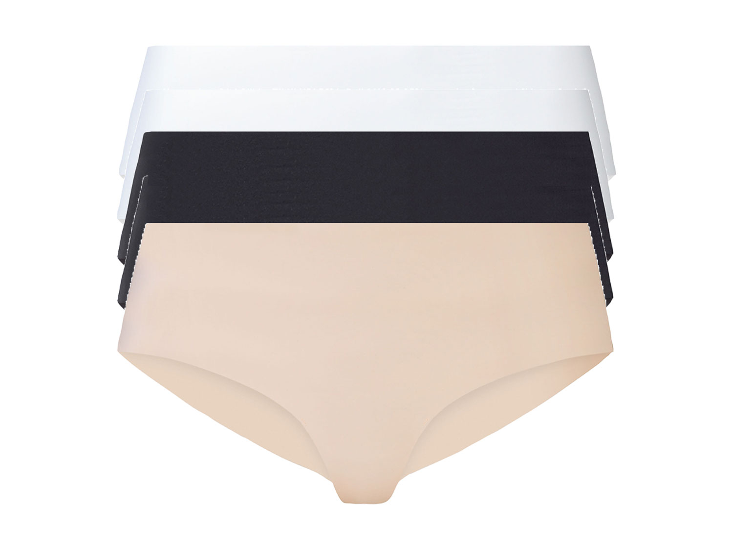 esmara® Dámske bezšvové nohavičky, 5 kusov (XS (32/34), čierna/béžová/biela)