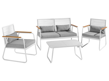 LIVARNO home Záhradná sedacia súprava, 4-dielna, biela