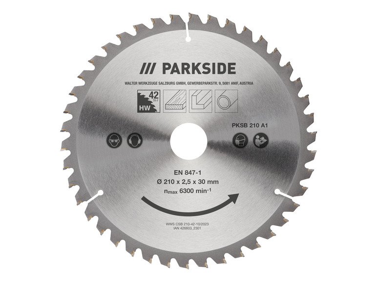 Prejsť na zobrazenie na celú obrazovku: PARKSIDE® Pílový kotúč 210 mm PKSB 210 A1 – obrázok 1