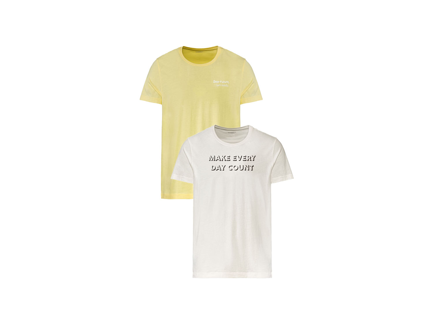 LIVERGY® Pánske tričko, 2 kusy (S (44/46), žltá/biela)