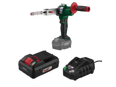 PARKSIDE® Aku pásový pilník 20 V PBFA 20-Li A1 + Smart akumulátor 20 V/4 Ah + Rýchlonabíjačka akumulátora 20 V/4,5 A