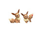Dve stavebné figúrky Pokémon Eevee vyrobené z kociek.