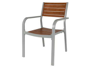 FLORABEST® Hliníková stolička s eukalyptovým drevom