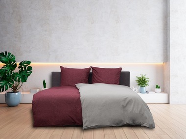 Castell Flanelová posteľná bielizeň, bordová, 140 x 200 cm