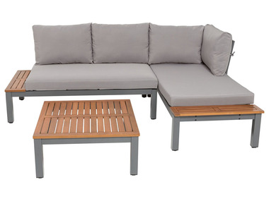 FLORABEST® Záhradná sedacia súprava z eukalyptového dreva, 3-dielna