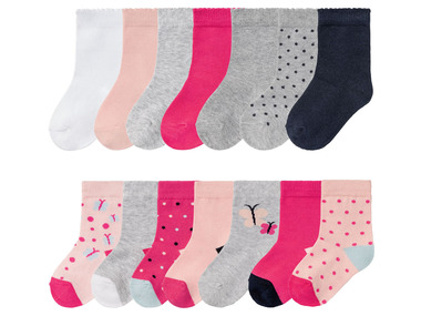 LUPILU® Dievčenské ponožky s bavlnou, 7 párov