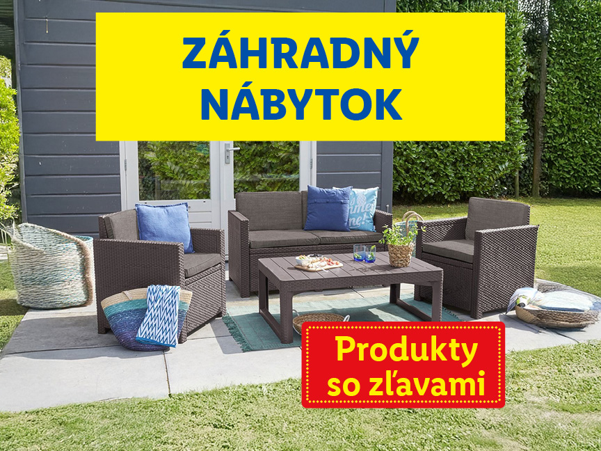 Záhradný nábytok z ratanu v hnedo-sivej farbe so zľavou.