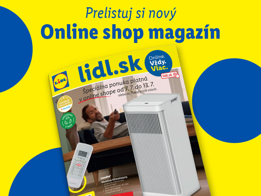 Letný Lidl online magazín s ponukou mobilných klimatizácií Comfee.