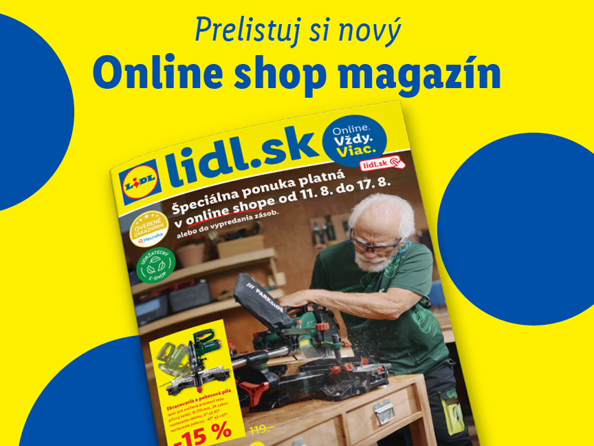 Lidl.sk online shop magazín s ponukou náradia Parkside, platná od 11.8. do 17.8.