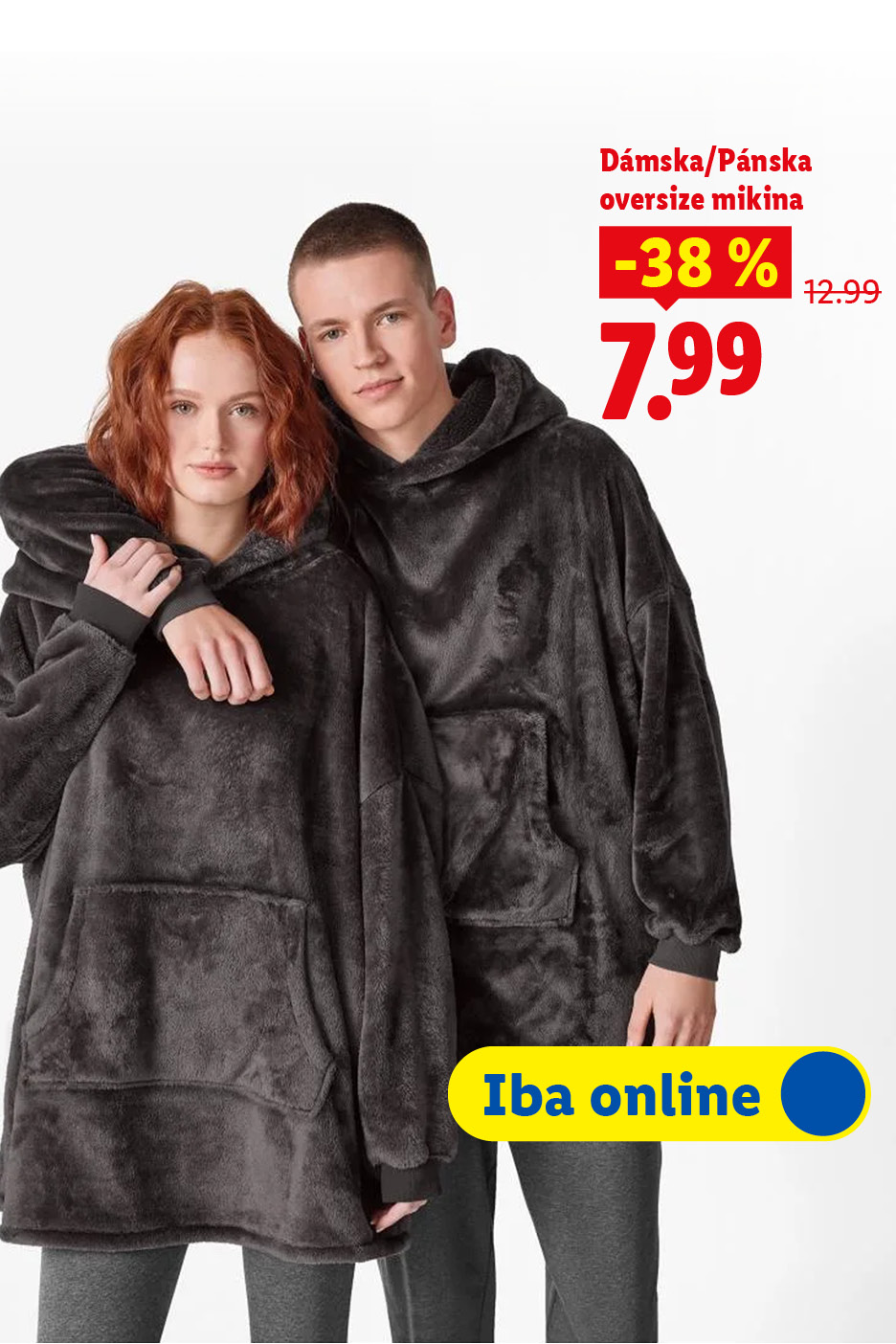 Dámska/Pánska oversize mikina za 7,99 € (-38 % z 12,99 €), iba online.