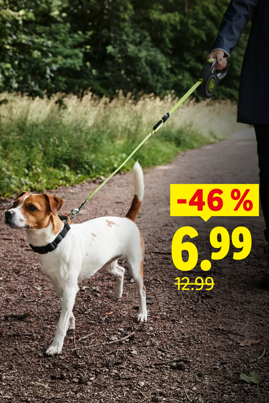 Chovateľské potreby: Psia vôdzka s LED za 6,99 € (zľava -46 %, pôvodne 12,99 €). Iba online.   