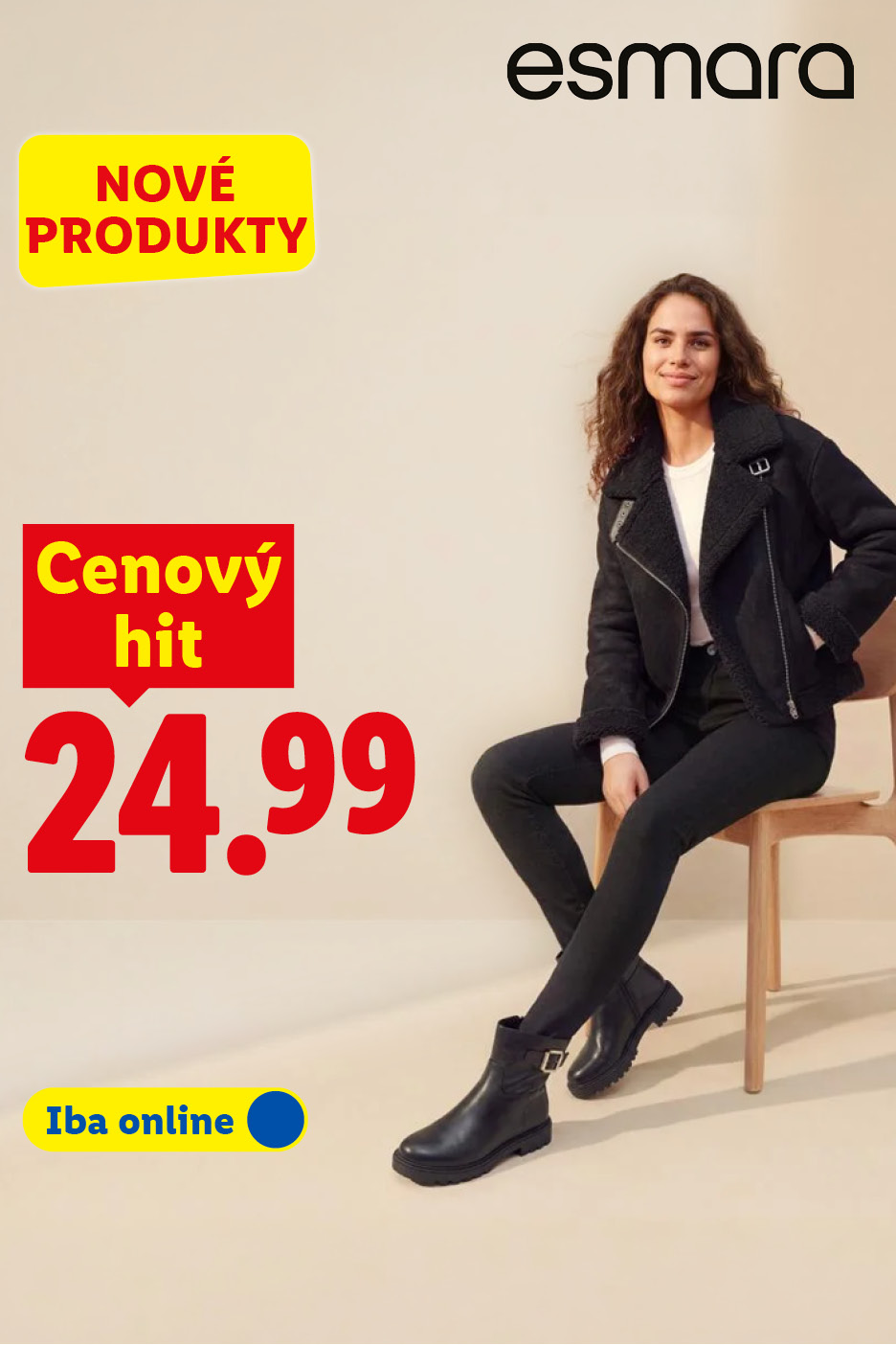 Dámska čierna bunda s kožušinou za 24,99 € dostupná iba online.