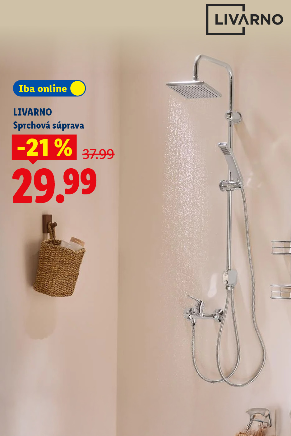 Relax a kúpaceľňa. Sprchová súprava v kúpeľni so zľavou -21%. za 29,99 eur.
