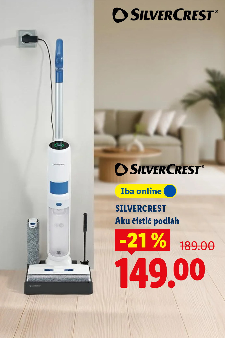 Akumulátorový čistič podláh s 21% zľavou, teraz za 149,00. Upratuj s ľahkosťou - online v e-shope.