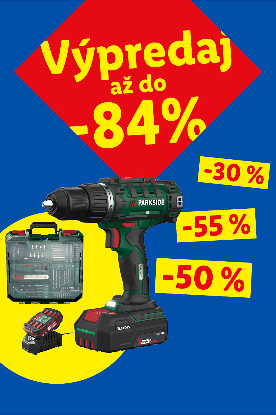 Výpredaj až do -84%. Akumulátorová vŕtačka s príslušenstvom a ďalšími zľavami.