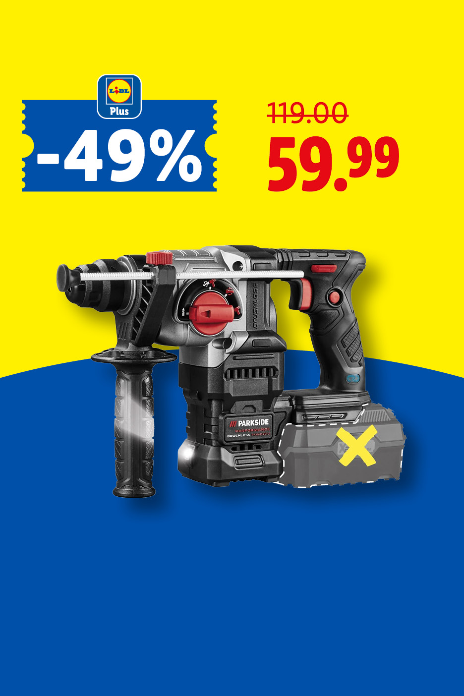 Akumulátorové vŕtacie kladivo s 49% zľavou, teraz za 59,99 €.