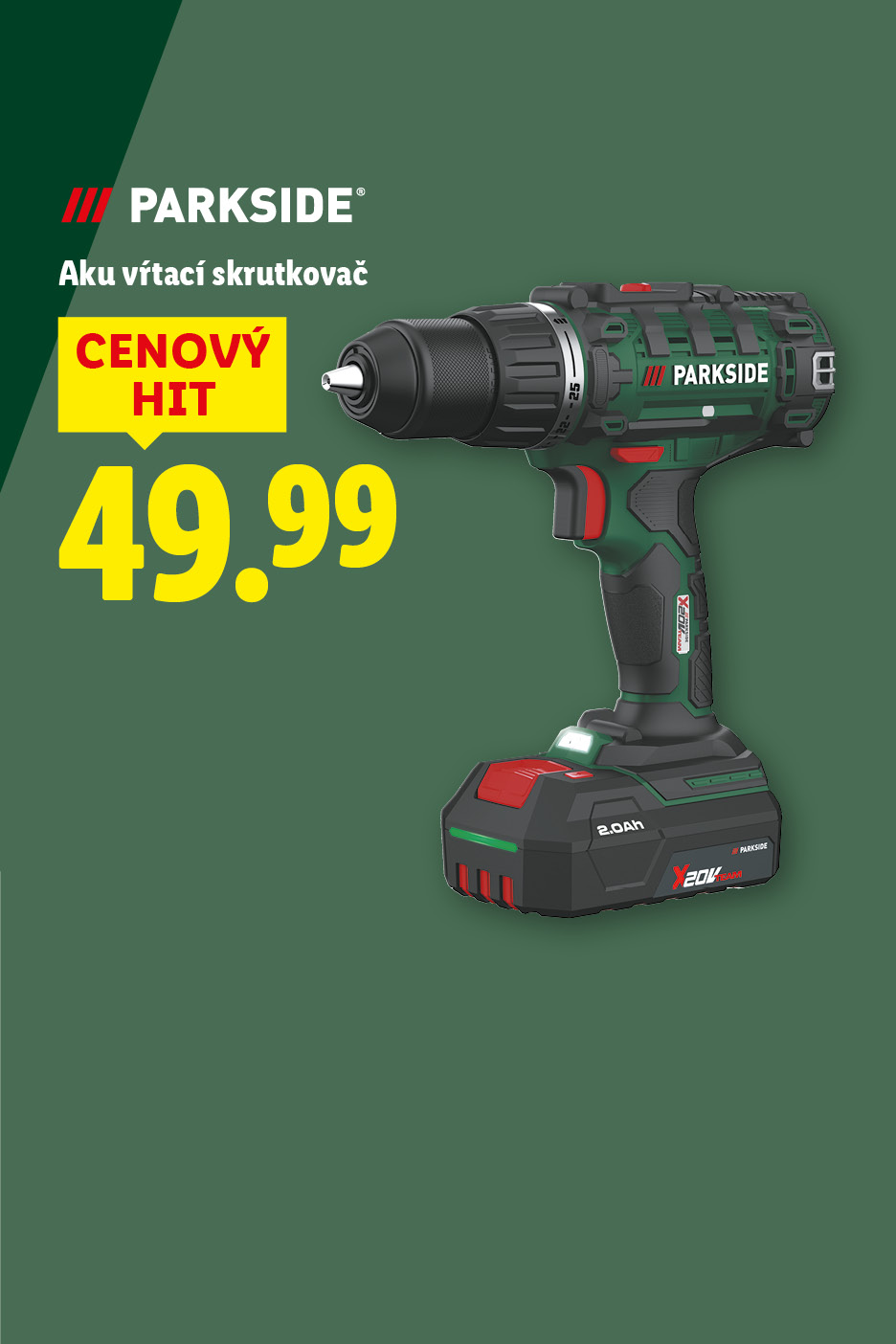 Akumulátorová vŕtačka/skrutkovač s cenovým hitom za 49.99.
