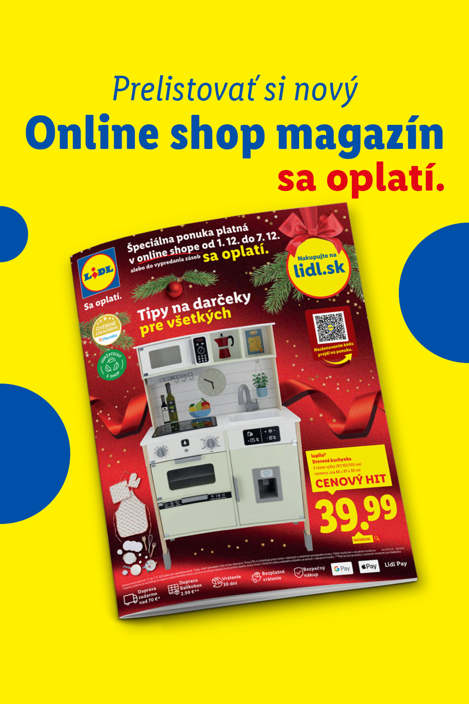 Lidl online shop magazín s tipmi na darčeky, vrátane drevenej kuchynky Lupilu za 39,99 €.