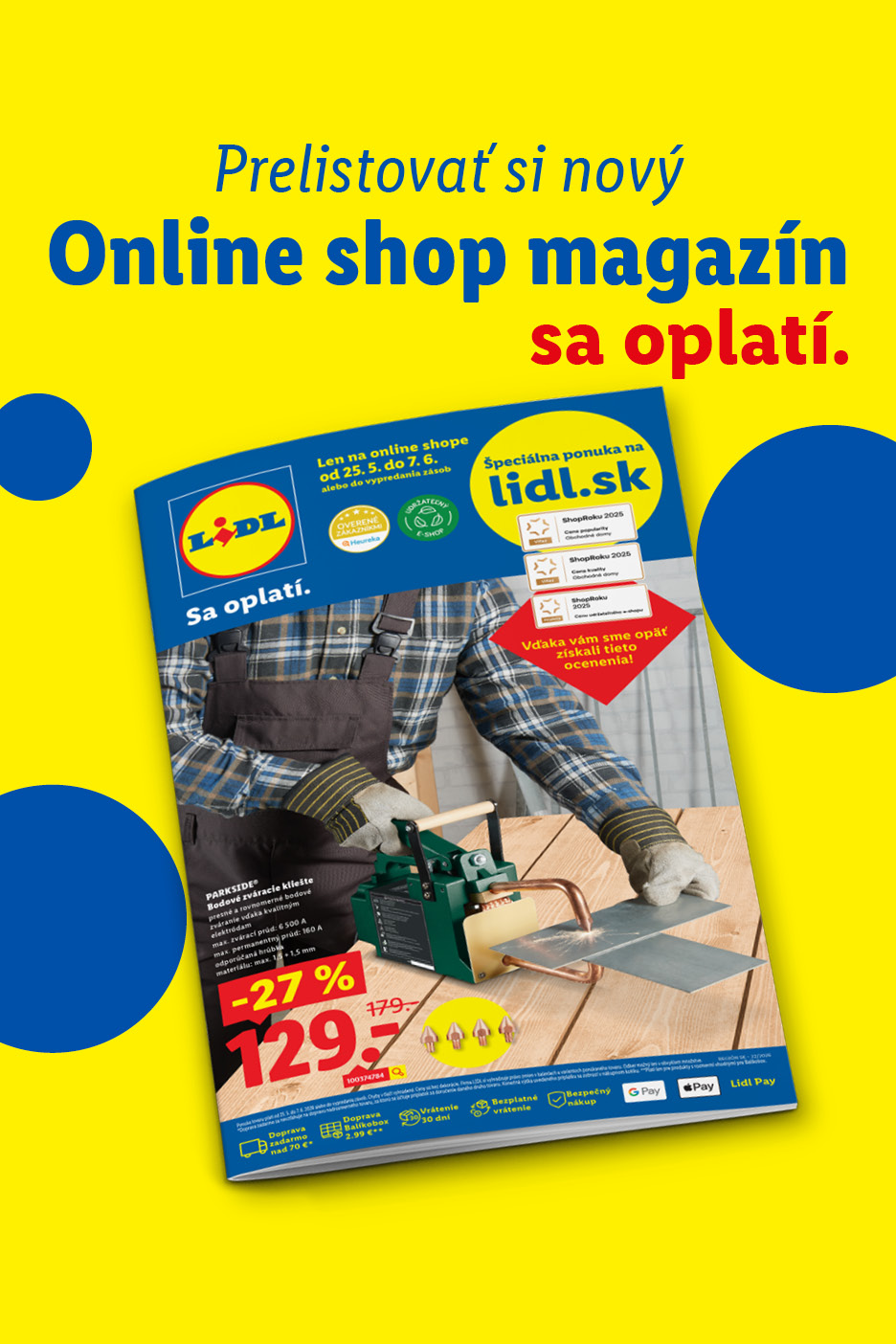 Online shop magazín s ponukou bodových zváracích klieští a informáciami o doprave.