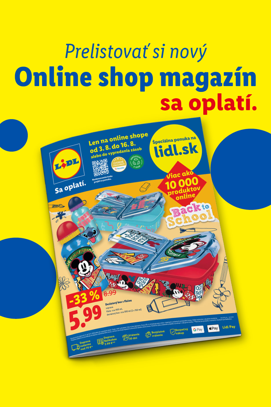Online shop magazín s ponukou školských potrieb, vrátane desiatových boxov a fliaš.