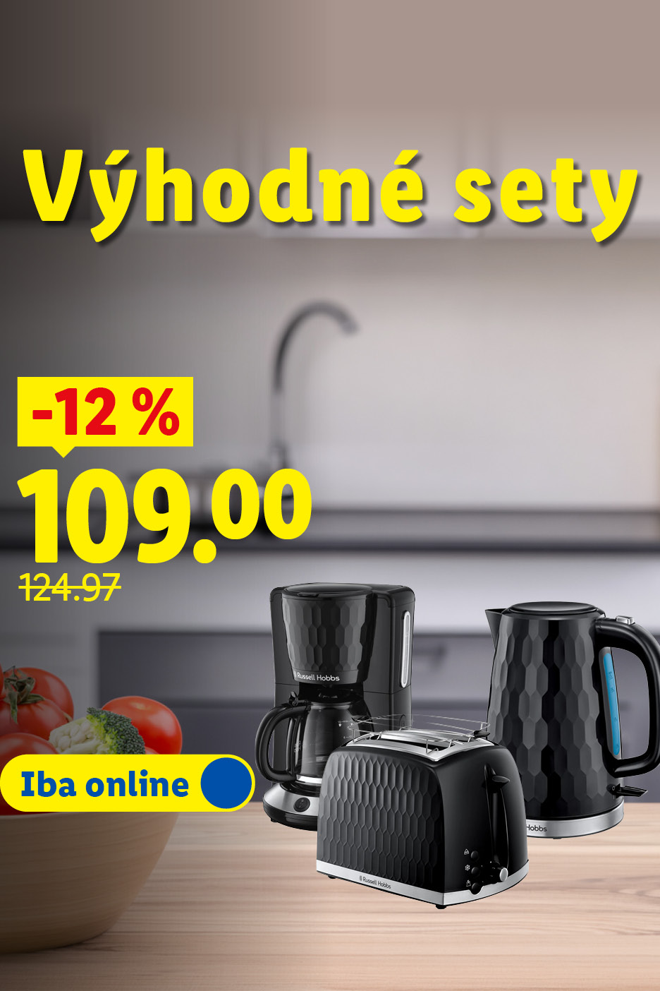 Kúp SPOLU a UŠETRI: RUSSELL HOBBS Hriankovač Honeycomb + Rýchlovarná kanvica Honeycomb, 1,7 l + Kávovar Honeycomb za 109,00 € (zľava -12 %, pôvodne 124,97 €). Iba online.