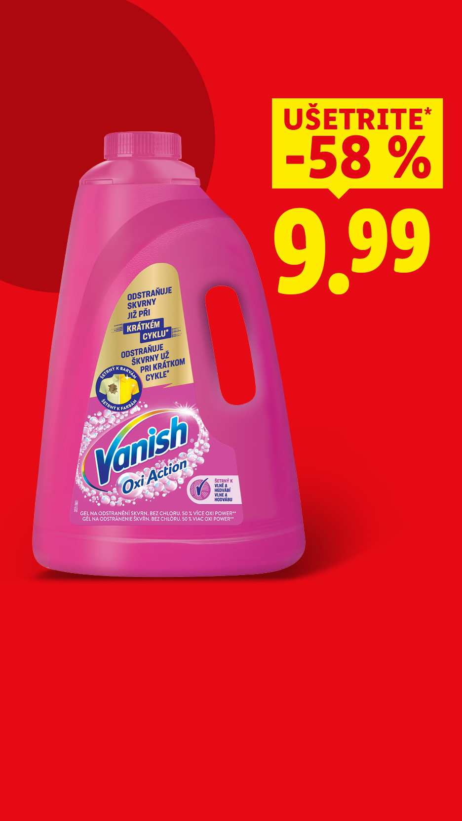 Vanish Oxi Action odstraňovač škvŕn, 58% zľava, cena 9.99.