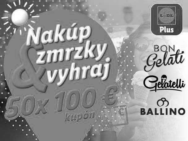 Letná súťaž Lidl Plus: Nakúp zmrzlinu Bon Gelati, Gelatelli alebo Ballino a vyhraj 100€ kupón.