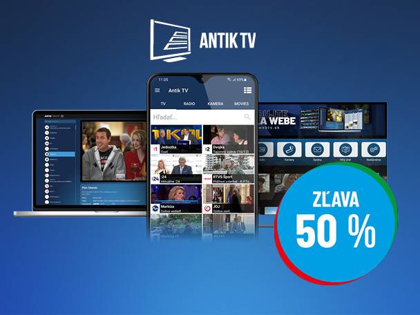 Antik TV aplikácia na notebooku a smartfóne s 50% zľavou.