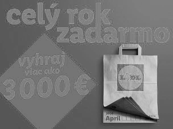 Súťaž o nákupy na celý rok zadarmo, s výhrou viac ako 3000€, zobrazená s kalendárom na rok 2026.