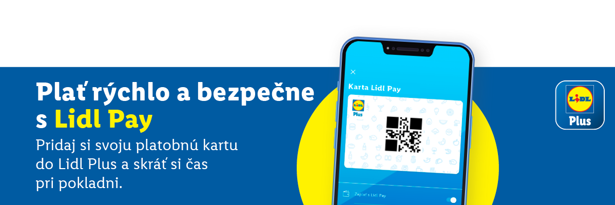 Lidl Pay: rýchla a bezpečná platba prostredníctvom aplikácie Lidl Plus.