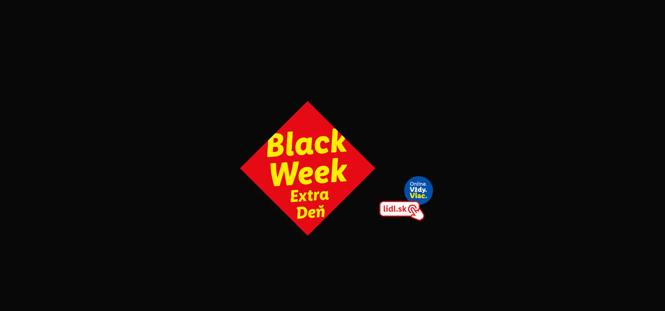 Reklama na Black Week s textom 'Extra Deň' a odkazom na lidl.sk.