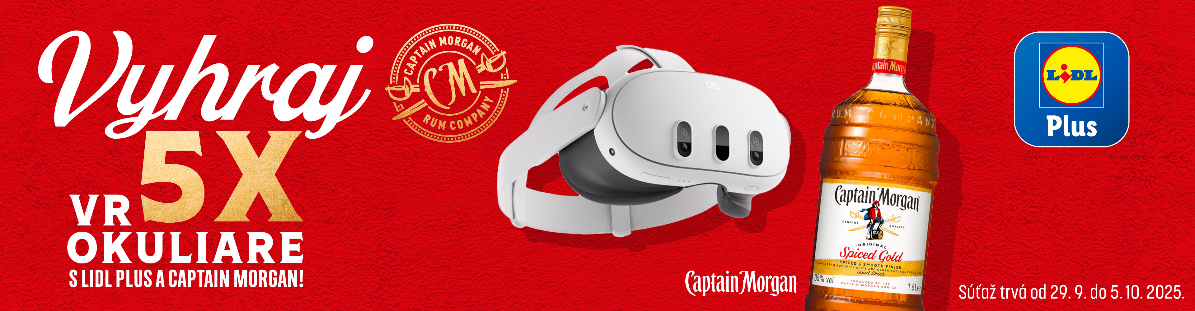 Súťaž Captain Morgan a Lidl Plus o 5 VR okuliarov.