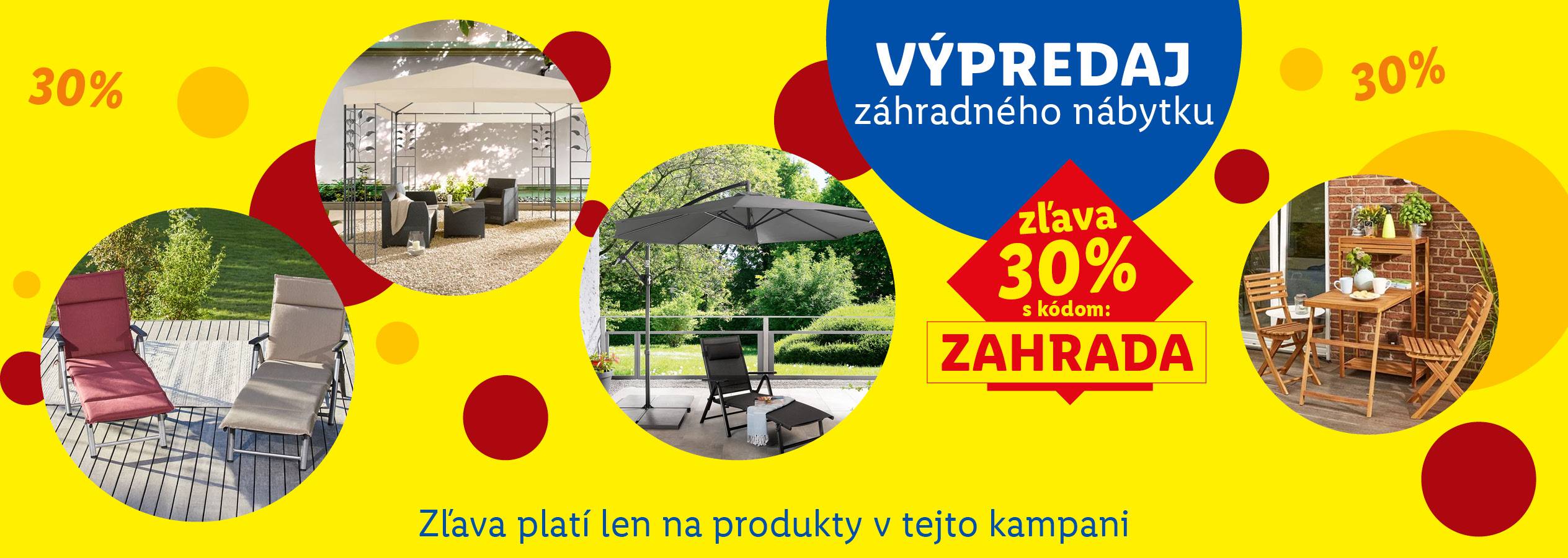 Výpredaj záhradného nábytku so zľavou 30% s kódom ZAHRADA
