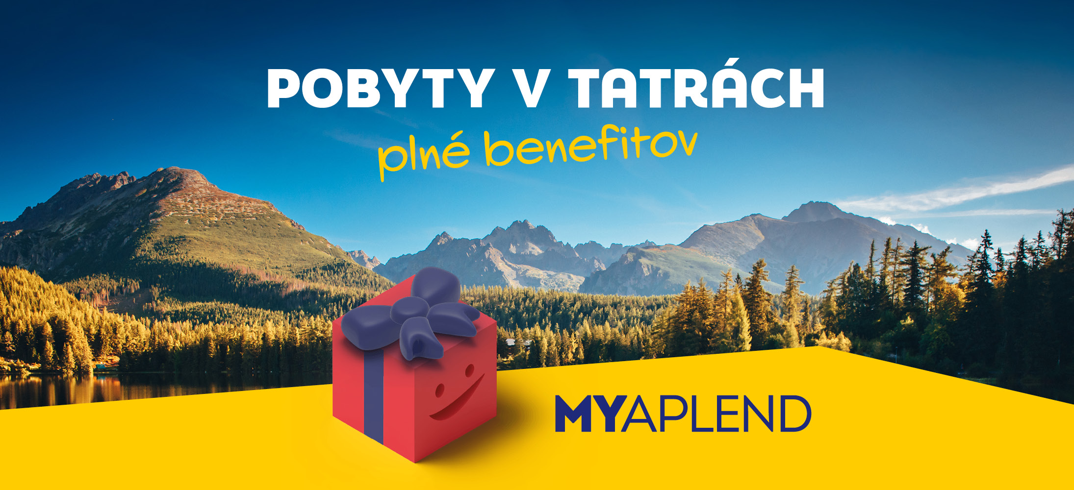Pobyty v Tatrách plné benefitov s darčekom, na pozadí jazero a hory.